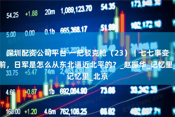 深圳配资公司平台 一把驳克枪（23）｜七七事变爆发前，日军是怎么从东北逼近北平的？_赵振华_记忆里_北京